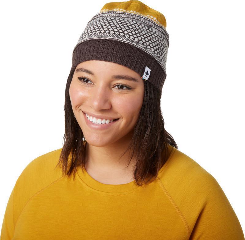 Popcorn Cable Reversible Beanie - Honey Gold Heather 2