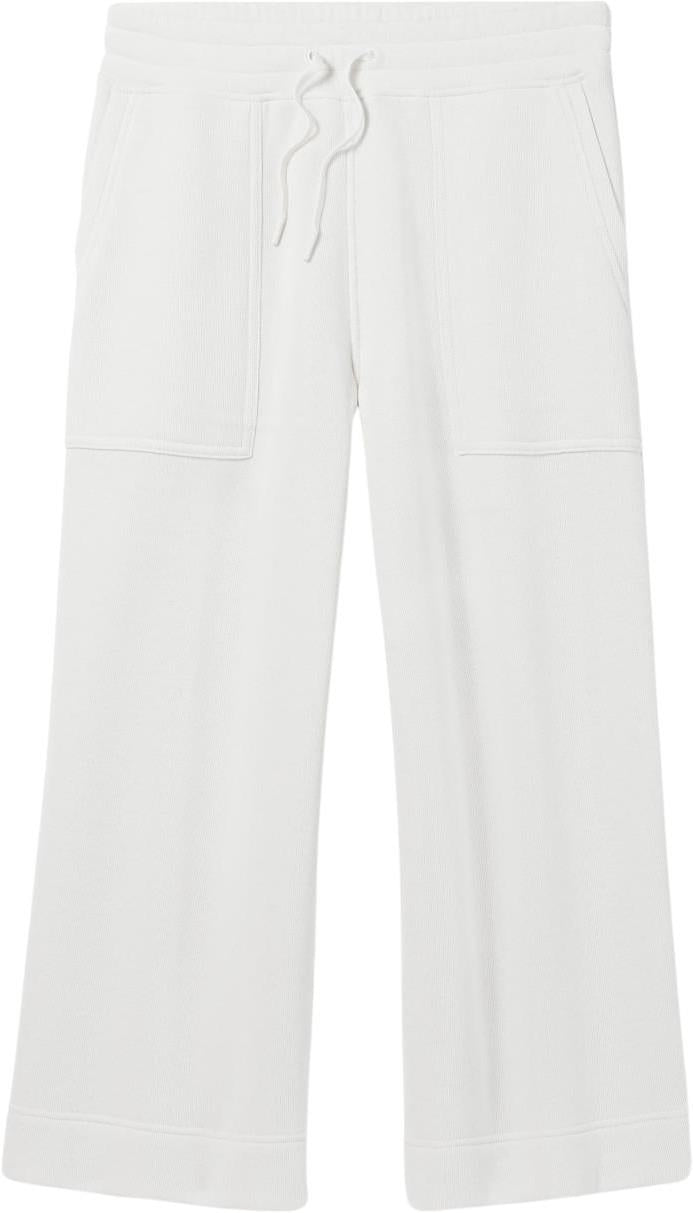 Recycled Terry Crop Wide Leg Pants - Womens - Almond 1