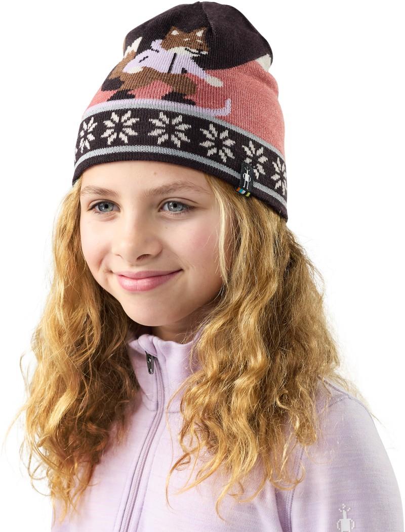 Reversible Art Beanie - Kids - mocha heather 1