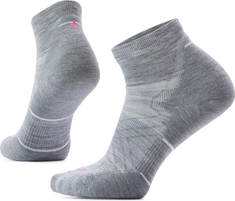 Run Targeted Cushion Ankle Socks - Womens - light gray / white 1