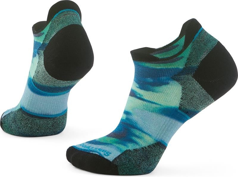 Run Targeted Cushion Brushed Print Low Ankle Socks - Womens - frosty green 1