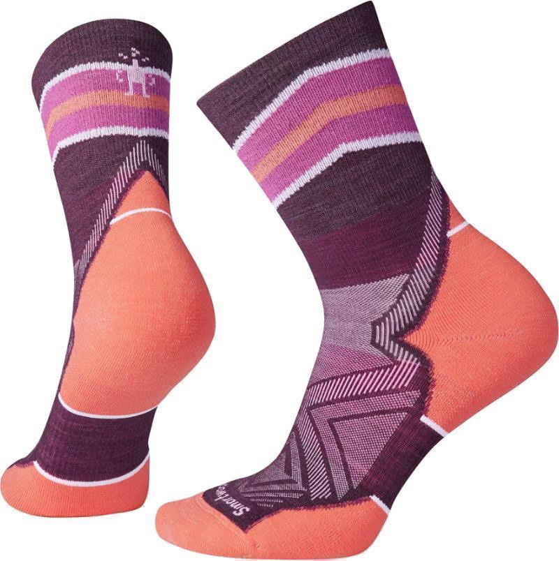 Run Targeted Cushion Mid Crew Socks - Womens - Bordeaux 1
