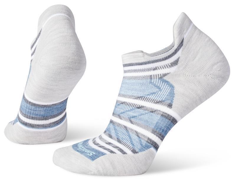 Run Targeted Cushion Stripe Low Ankle Socks - Womens - Mist Blue 1
