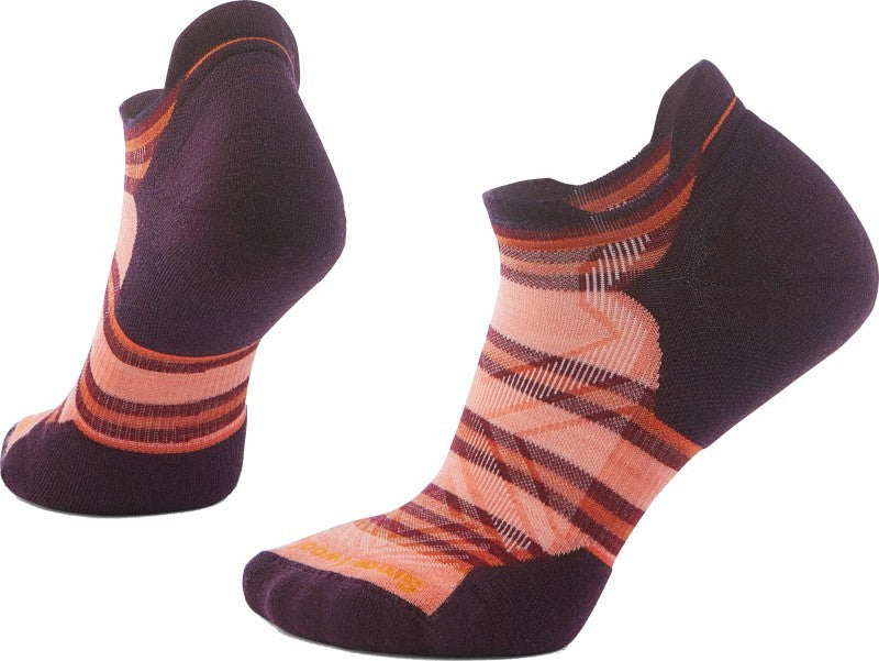 Run Targeted Cushion Stripe Low Ankle Socks - Womens - wild salmon 1