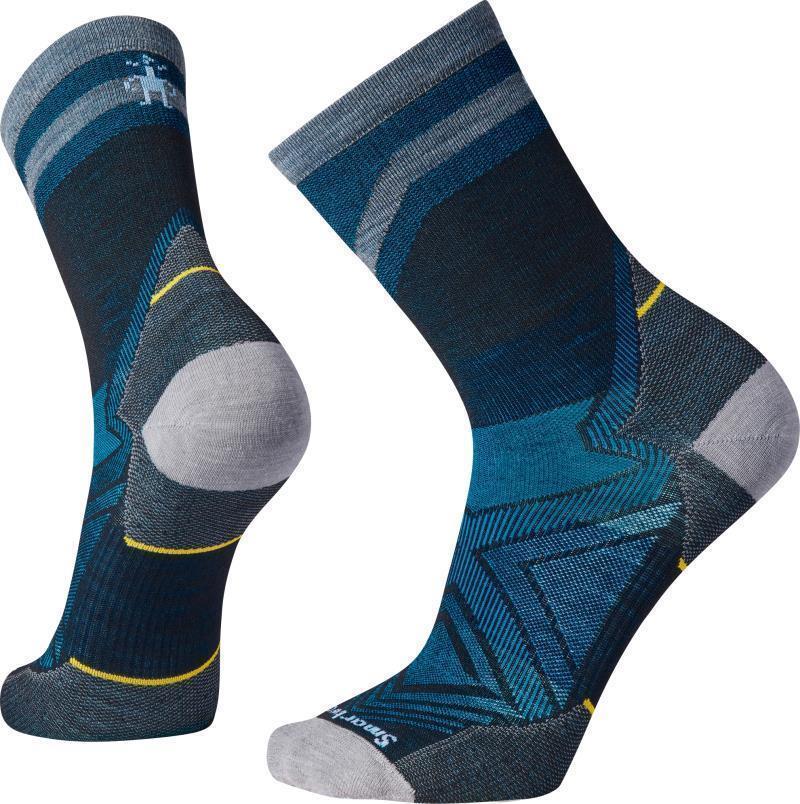 Run Zero Cushion Mid Crew Pattern Socks - Mens - Black 1