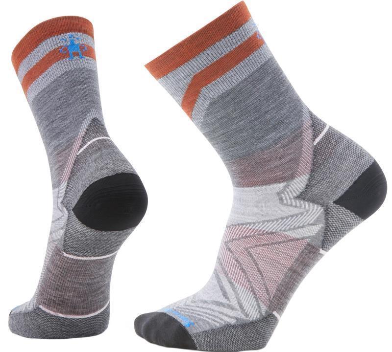 Run Zero Cushion Mid Crew Pattern Socks - Mens - Medium Gray 1