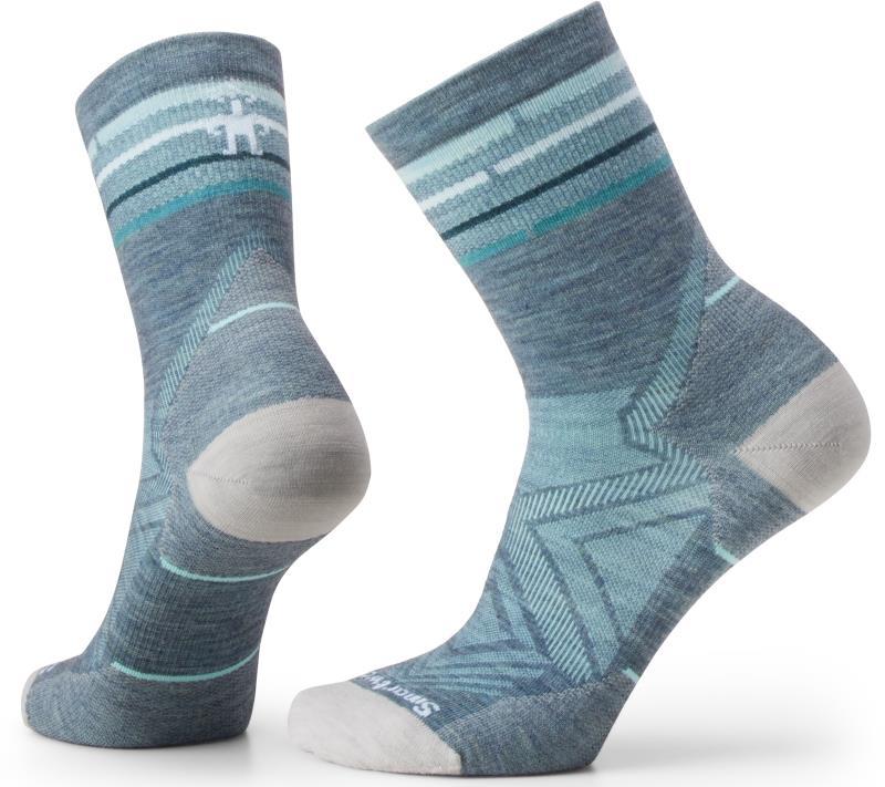 Run Zero Cushion Mid Crew Socks - Womens - Pewter Blue 1