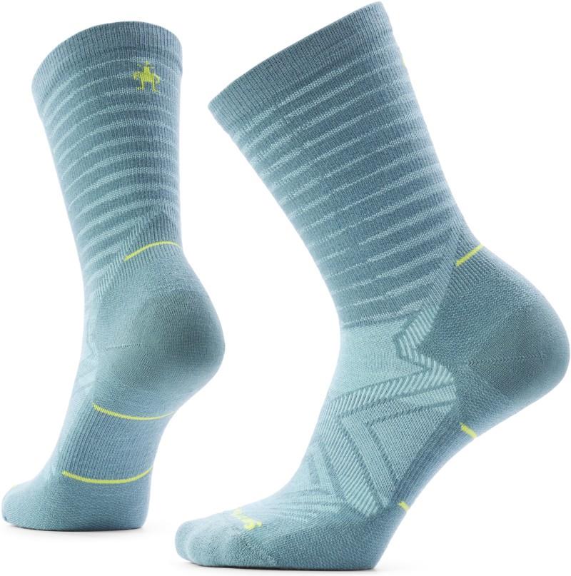 Run Zero Cushion Pattern Crew Socks - Womens - dusty teal 1