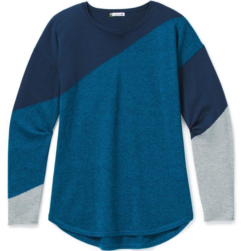 Shadow Pine Colorblock Crew Sweater - Womens - alpine blue heather / ocean abyss heather marl 1