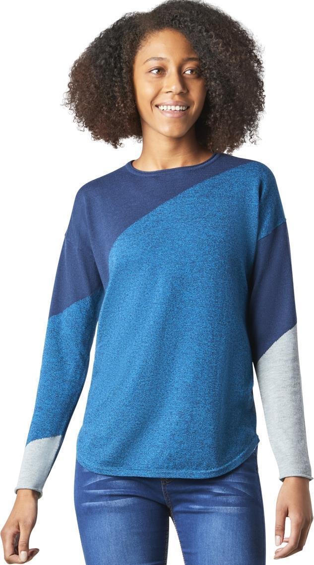 Shadow Pine Colorblock Crew Sweater - Womens - alpine blue heather / ocean abyss heather marl 1