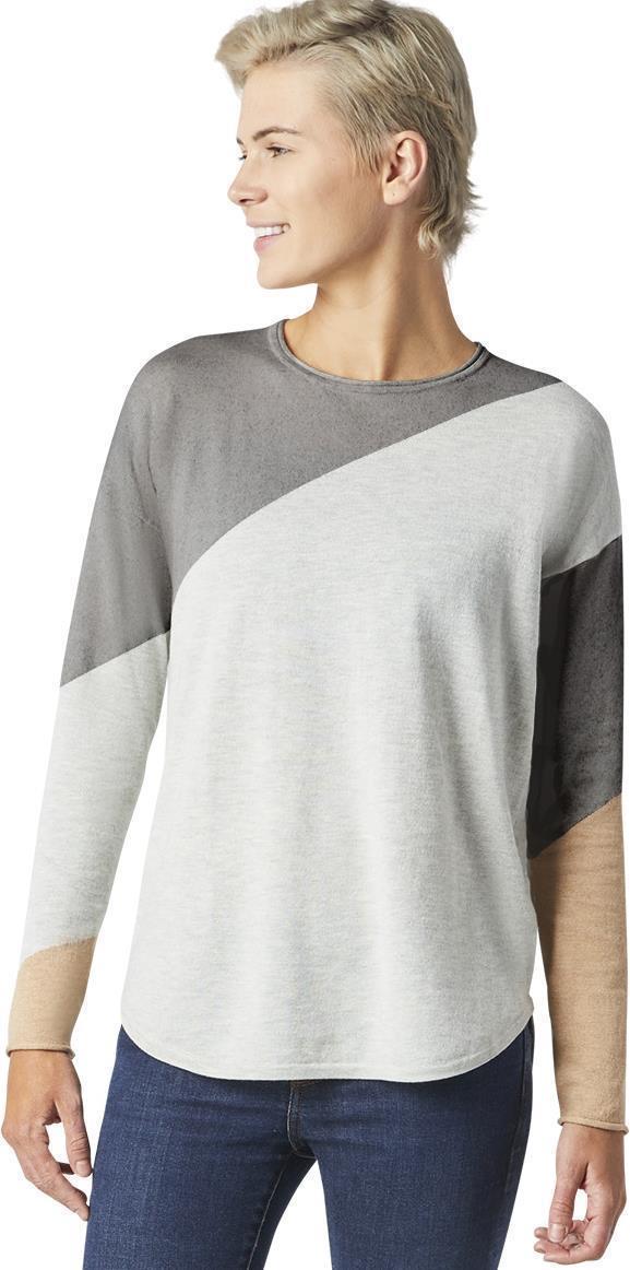 Shadow Pine Colorblock Crew Sweater - Womens - ash heather 1