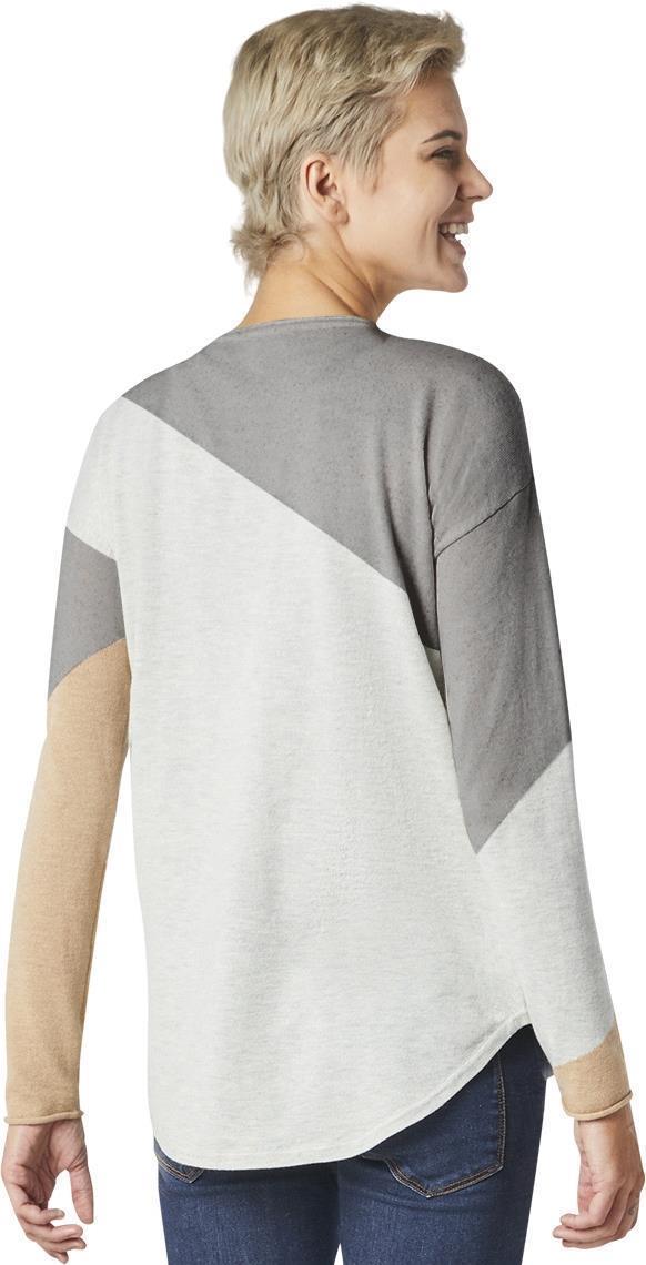 Shadow Pine Colorblock Crew Sweater - Womens - ash heather 1