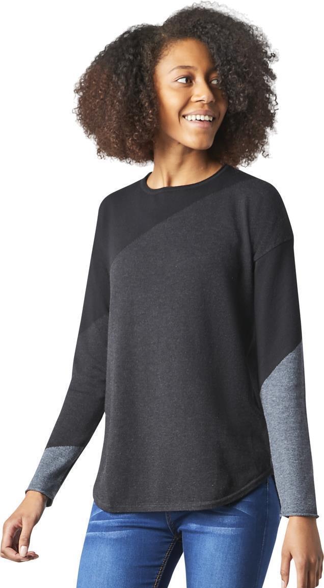 Shadow Pine Colorblock Crew Sweater - Womens - charcoal heather 1
