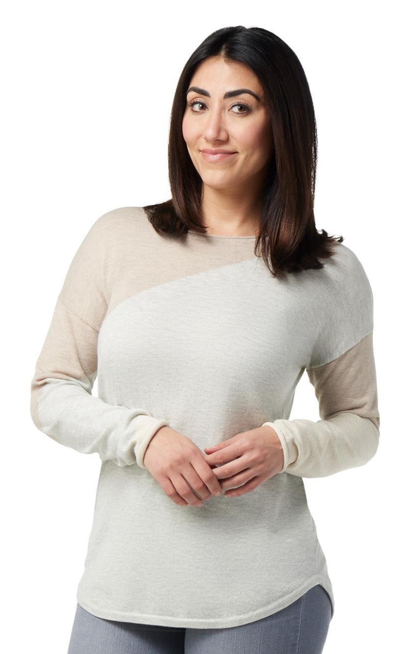 Shadow Pine Colorblock Crew Sweater - Womens - dune heather 1