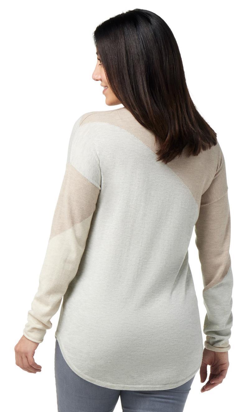 Shadow Pine Colorblock Crew Sweater - Womens - dune heather 1