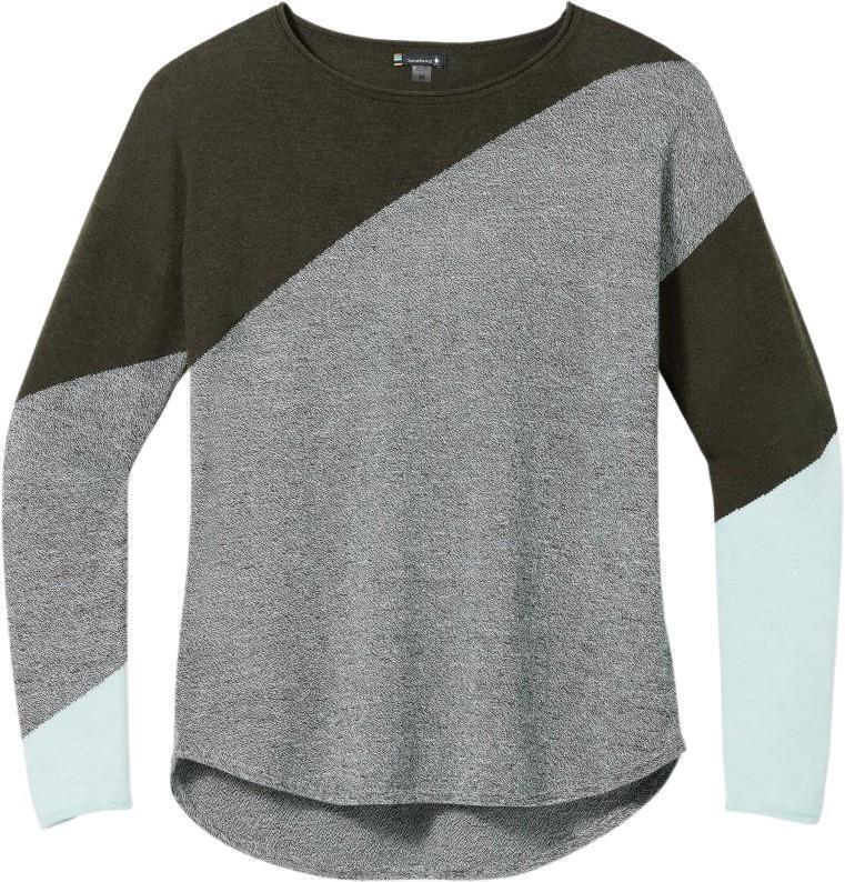 Shadow Pine Colorblock Crew Sweater - Womens - north woods / bleached aqua marl 1