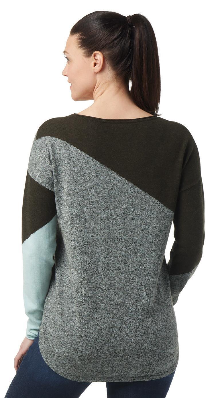 Shadow Pine Colorblock Crew Sweater - Womens - north woods / bleached aqua marl 1