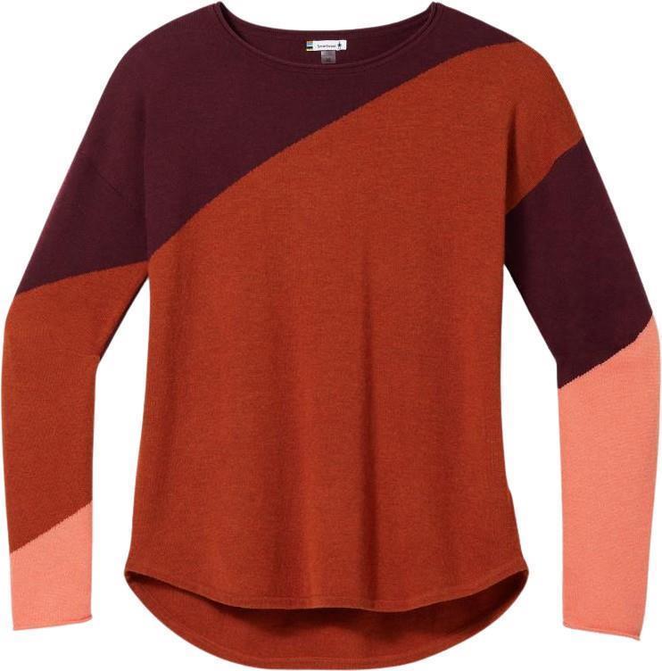 Shadow Pine Colorblock Crew Sweater - Womens - picante heather 1
