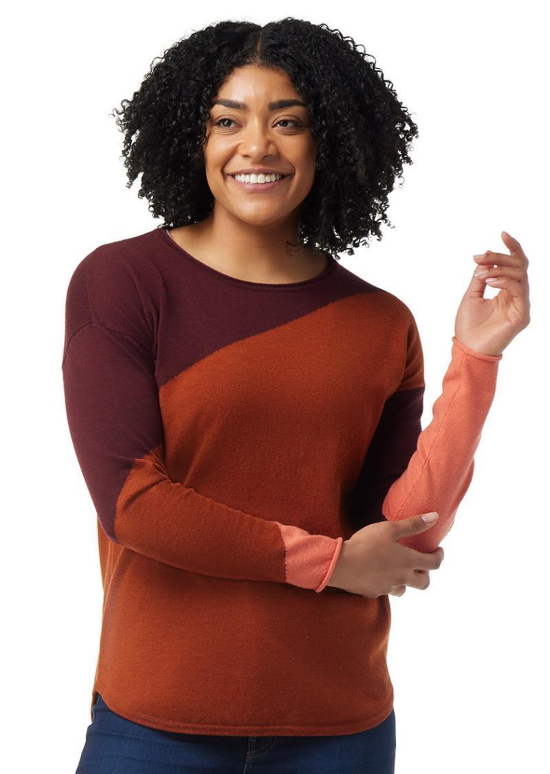 Shadow Pine Colorblock Crew Sweater - Womens - picante heather 1