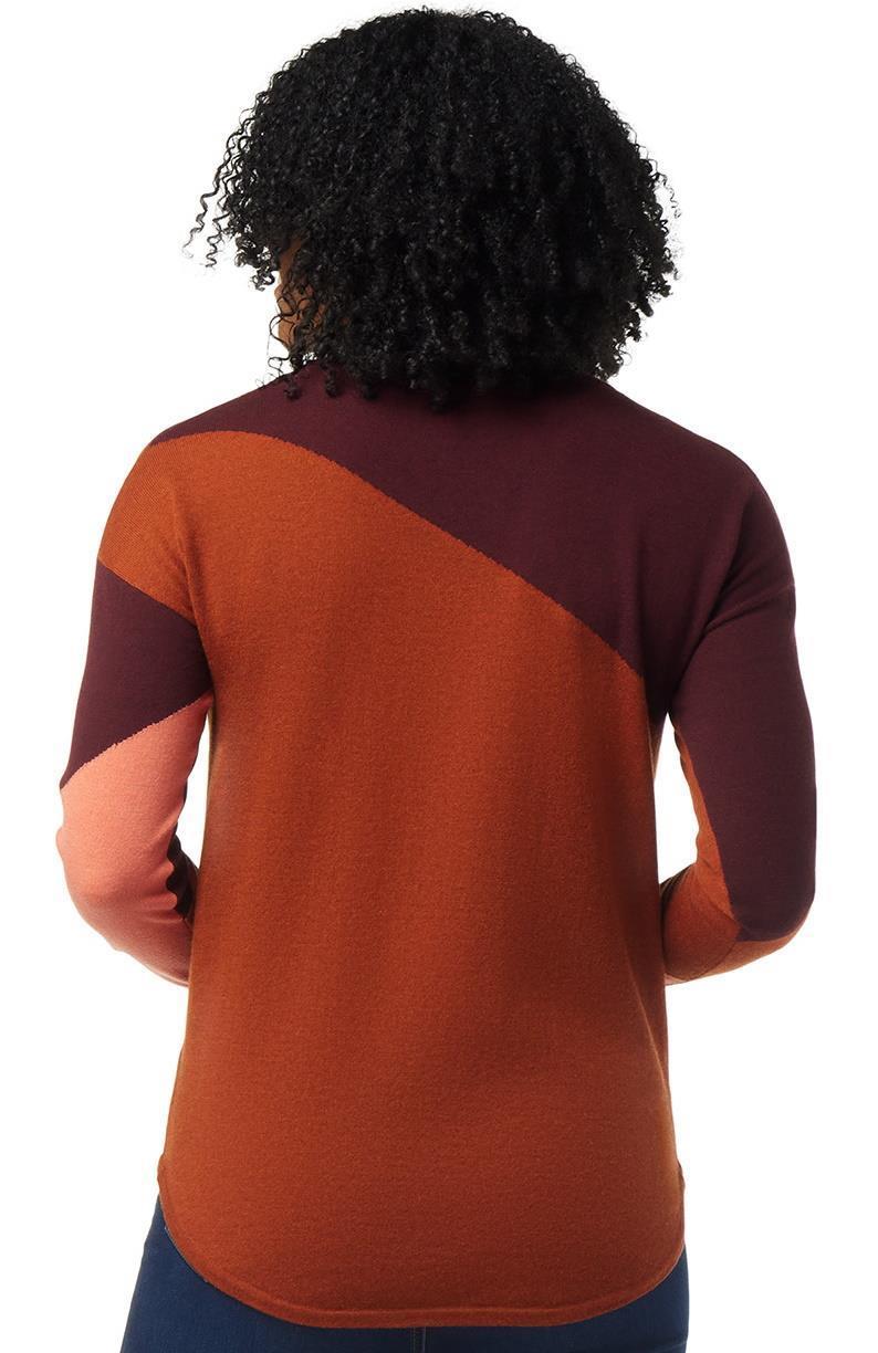 Shadow Pine Colorblock Crew Sweater - Womens - picante heather 1