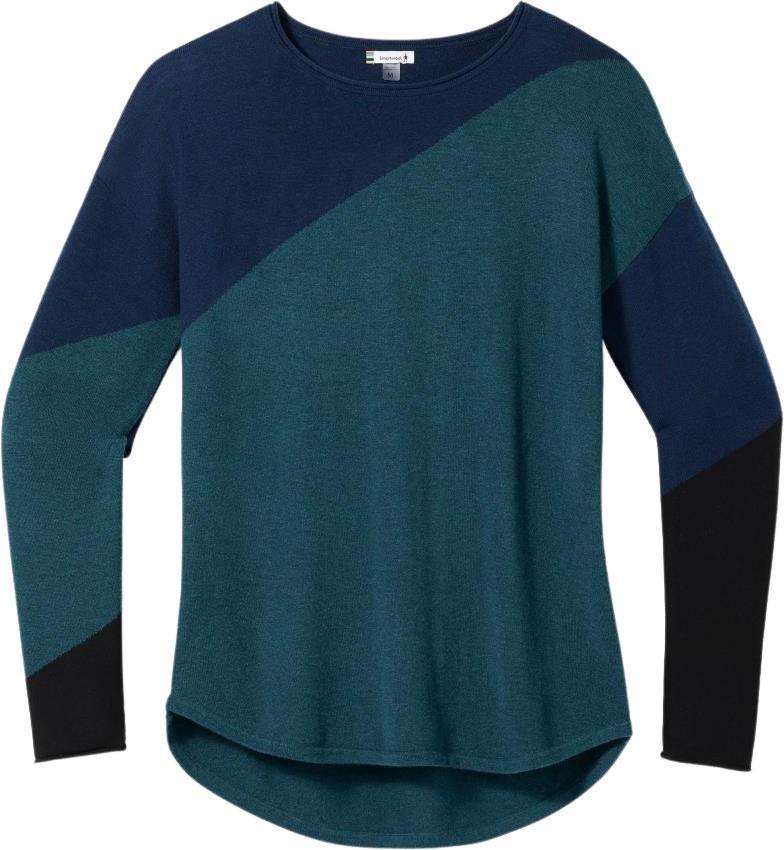 Shadow Pine Colorblock Crew Sweater - Womens - twilight blue heather 1