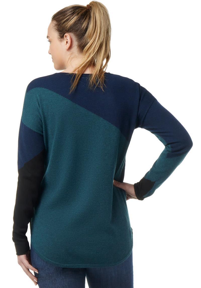Shadow Pine Colorblock Crew Sweater - Womens - twilight blue heather 1
