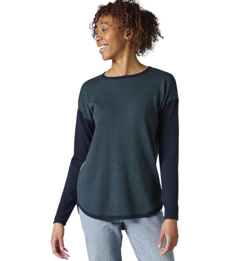 Shadow Pine Colorblock Sweater - Womens - Twilight Blue Heather 2
