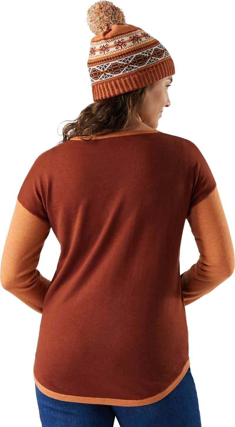 Shadow Pine Colorblock Sweater - Womens - pecan brown heather 1