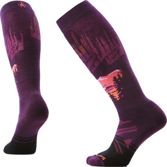 Ski Full Cushion Alpine Auroras Over The Calf Socks - Womens - purple iris 1