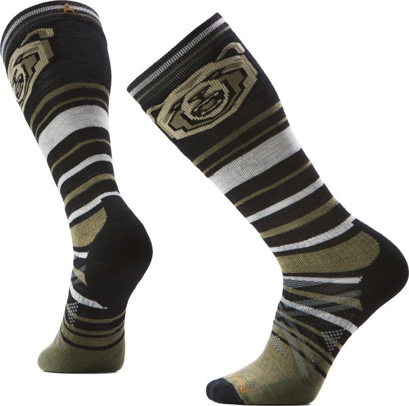 Ski Full Cushion Growling Grizzly Over The Calf Socks - Mens - black 1