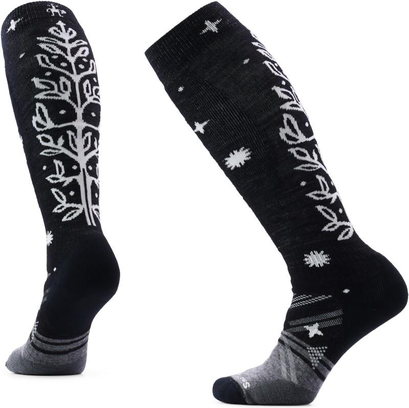 Ski Full Cushion Ice Blossom Over the Calf Socks - Womens - black 1
