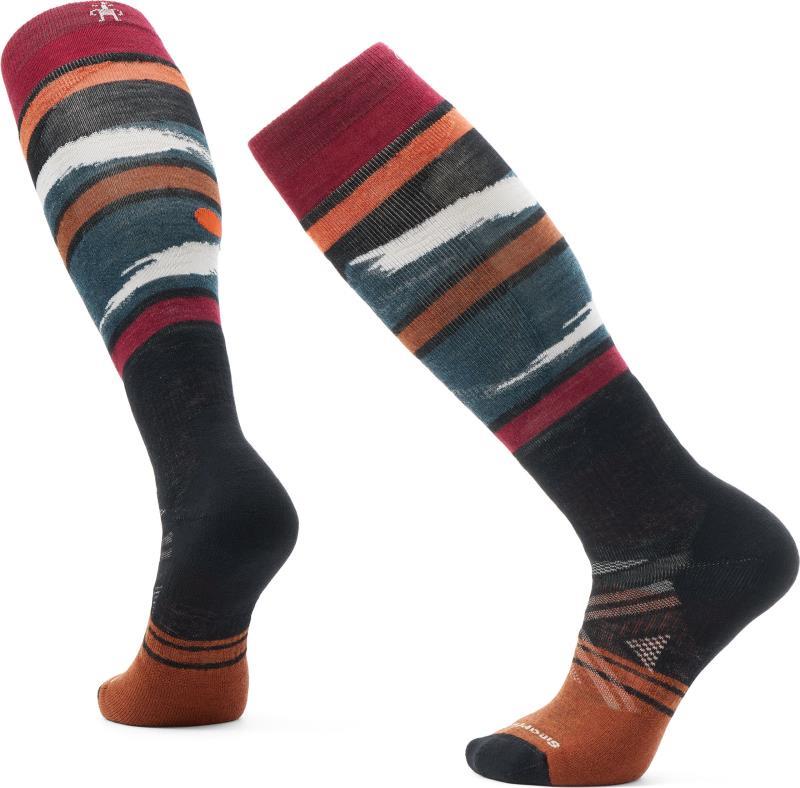 Ski Full Cushion Midnight Ski Pattern Over The Calf Socks - Mens - Black 1