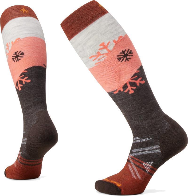 Ski Full Cushion Snowpocalypse Pattern Over The Calf Socks - Womens - Chestnut 1