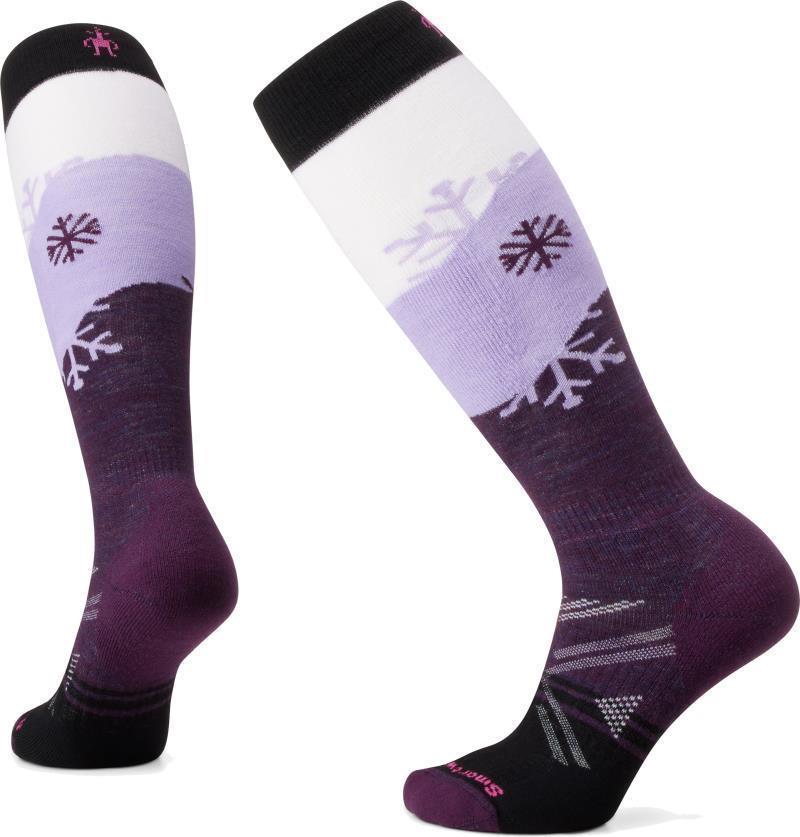 Ski Full Cushion Snowpocalypse Pattern Over The Calf Socks - Womens - Purple Iris 1