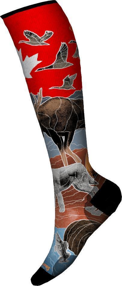 Ski Targeted Cushion Canada Print Over The Calf Socks - Mens - Multi Color 1