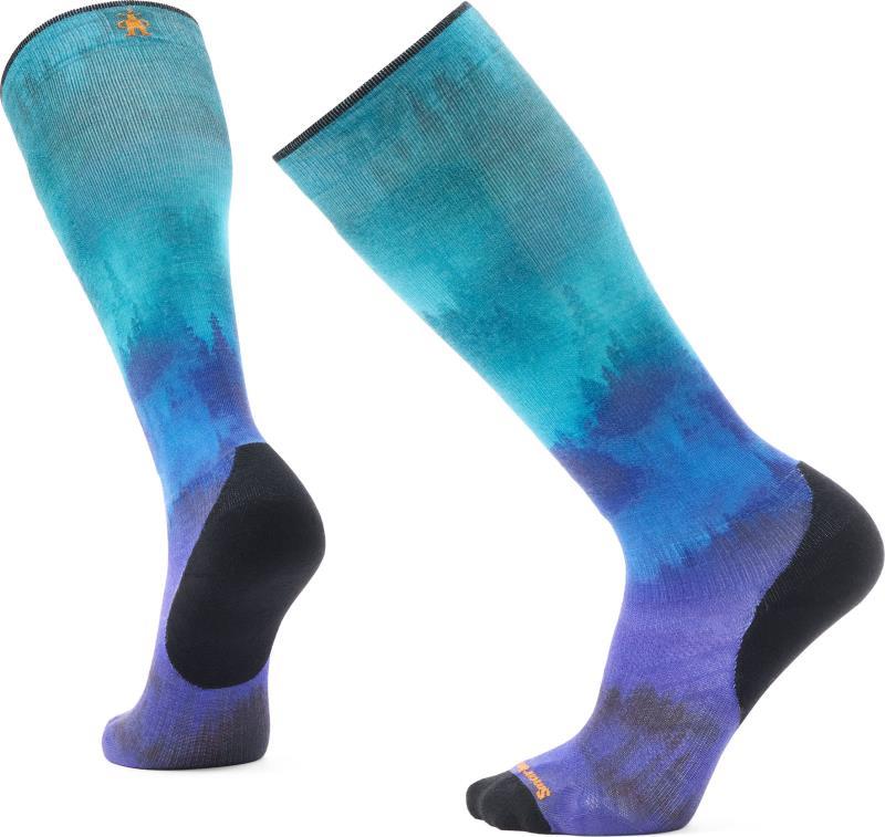 Ski Targeted Cushion Compression Print Over The Calf Socks - Unisex - Black 1
