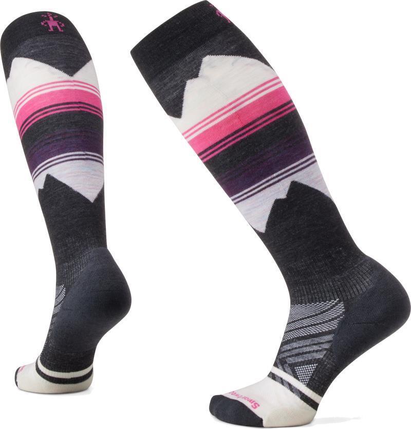 Ski Targeted Cushion Pattern Over The Calf Socks - Womens - Charcoal 1