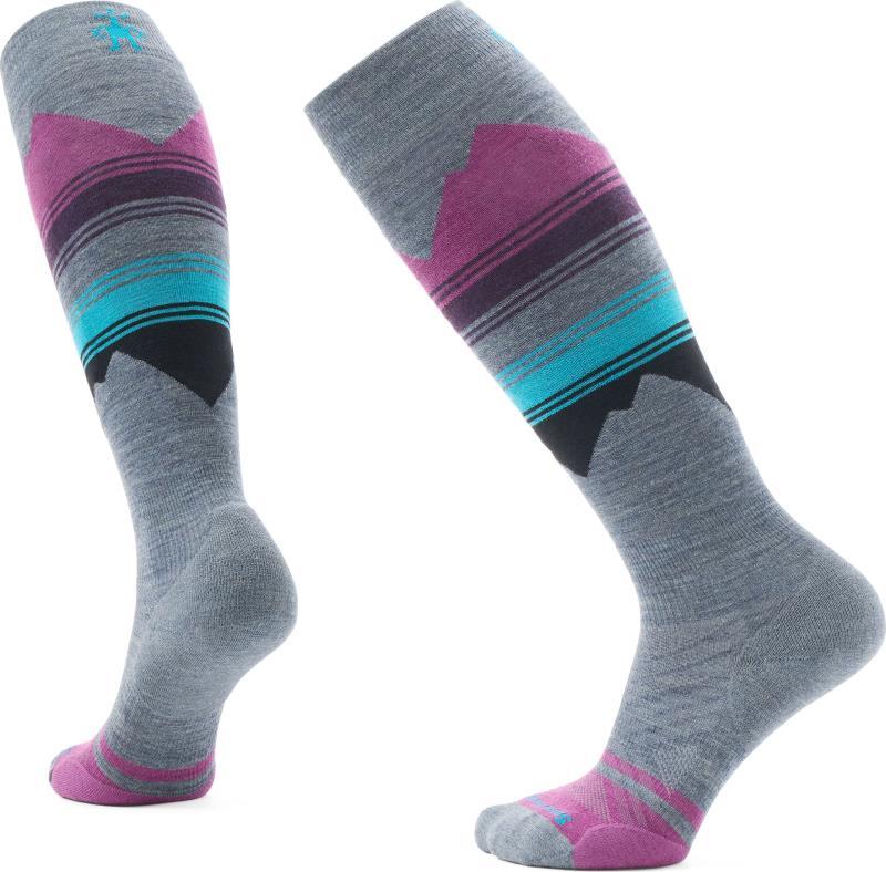 Ski Targeted Cushion Pattern Over The Calf Socks - Womens - Pewter Blue 1