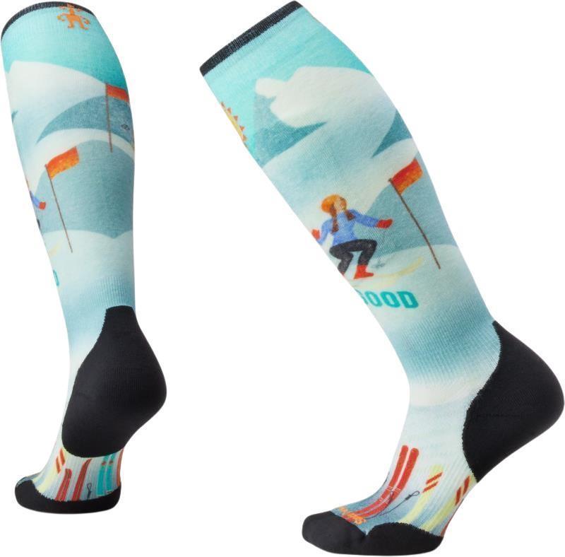 Ski Targeted Cushion Snow Bunny Print Over The Calf Socks - Womens - Capri 1