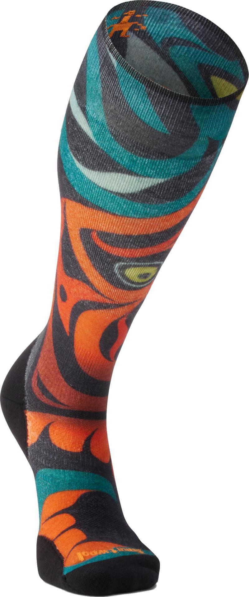 Ski Targeted Cushion Trickster Print Over The Calf Socks - Mens - Black 2