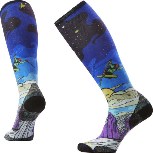 Ski Zero Cushion Galactic Ski Print Over The Calf Socks﻿ - Womens - deep navy 1