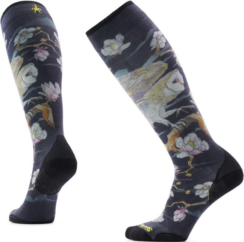 Ski Zero Cushion Nightwatcher Print Over the Calf Socks - Womens - black 1