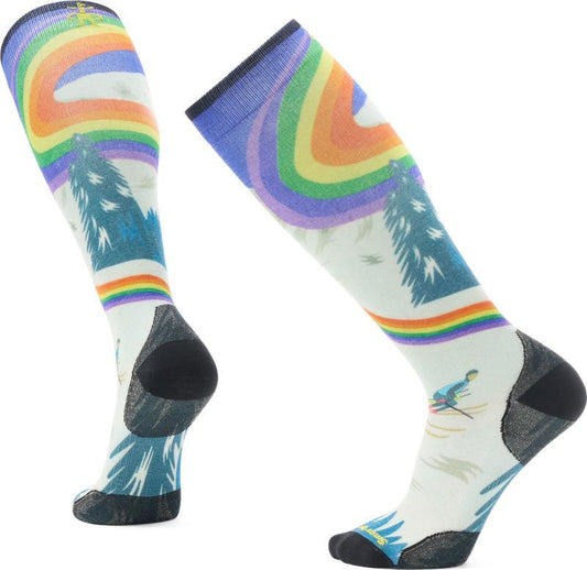 Ski Zero Cushion Rainbow Trails Print Over The Calf Socks - Unisex - Laguna Blue 1