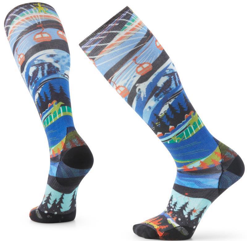 Ski Zero Cushion Skication Print Over The Calf Socks - Mens - Mist Blue 1