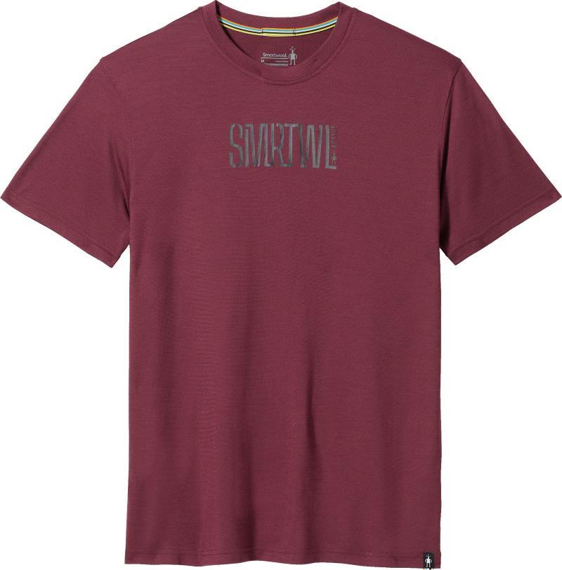 Smartwool Active Logo Graphic SS Tee - Unisex - Black Cherry 1