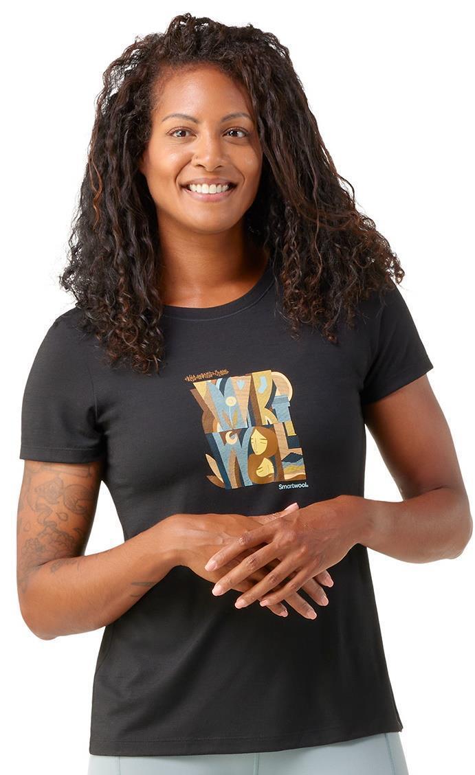 Smartwool Carved Logo Graphic SS Tee - Womens - Black 2