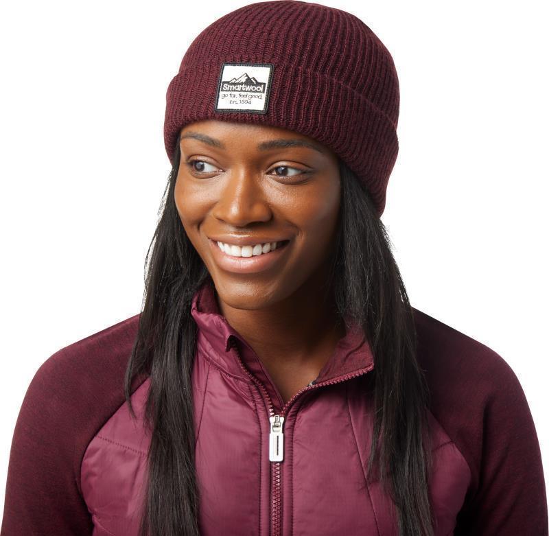 Smartwool Patch Beanie - Black Cherry Heather 2