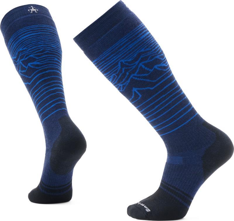 Snowboard Full Cushion Iguchi Pattern Over The Calf Socks - Mens - Deep Navy 1
