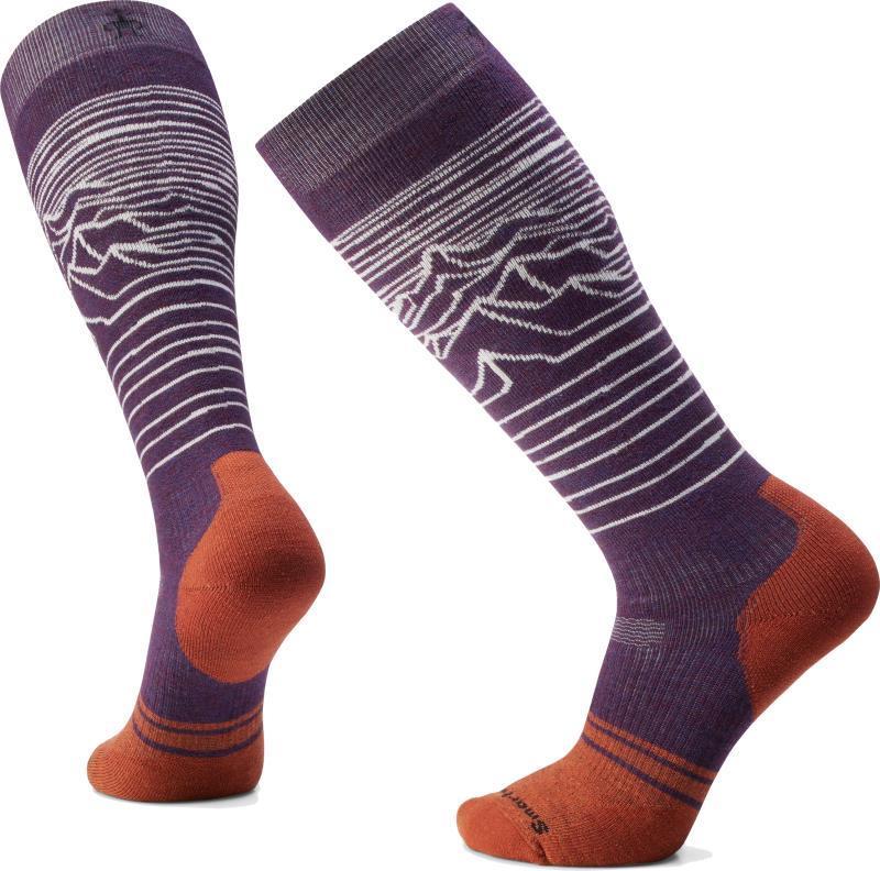 Snowboard Full Cushion Iguchi Pattern Over The Calf Socks - Mens - Purple Iris 1