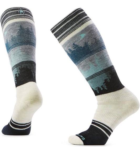 Snowboard Full Cushion Twilight Vista Over The Calf Socks - Womens - moonbeam 1